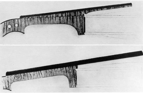 The baroque neck of the Amati violin