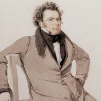 Portrait of Franz Schubert leaning back in a chair